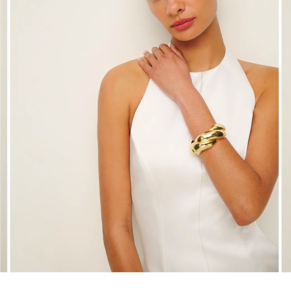 Reformation Anakin Satin Dress Ivory - Size 2 - Picture 2 of 8